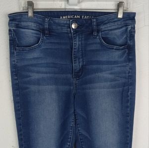 American Eagle Hi-Rise Jegging Jeans 12 Long Dark Wash Soft Stretch